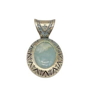Carolyn Pollack Sterling Silver Blue Lace Agate Pendant Southwestern 18.61g